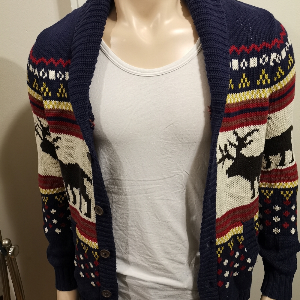 💎🇬🇧 O'Hanlon Mills Deer Shawl Cardigan